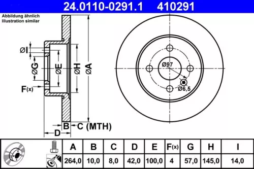 Remschijf ATE 24.0110-0291.1)