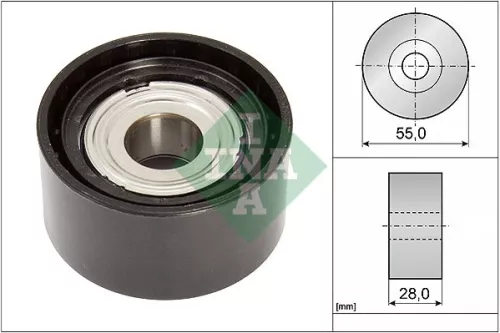 Ombuigings-/geleidingspoelie, V-geribbelde riem Schaeffler INA 532 0853 10)
