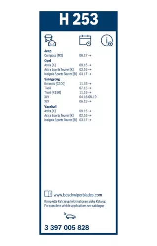 Ruitenwisser BOSCH 3 397 005 828)