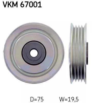 Ombuigings-/geleidingspoelie, V-geribbelde riem SKF VKM 67001)