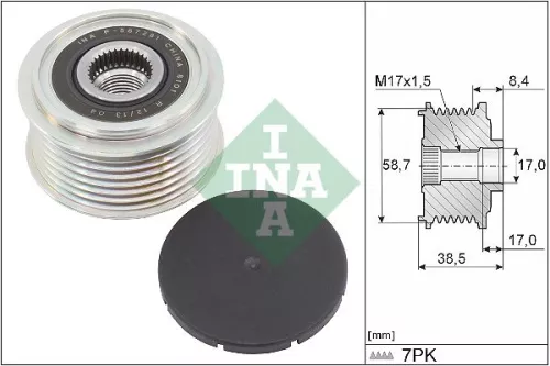 Vrijloopkoppeling van de dynamo Schaeffler INA 535 0318 10)