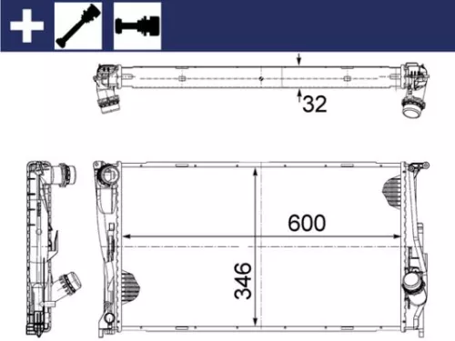 Radiator, motorkoeling MAHLE CR 1083 000S)