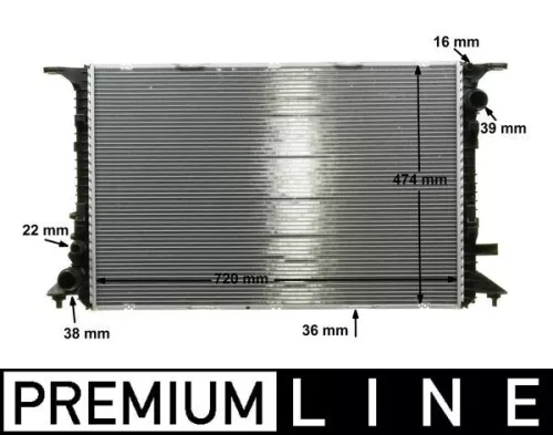 Radiator, motorkoeling MAHLE CR 1201 000P)