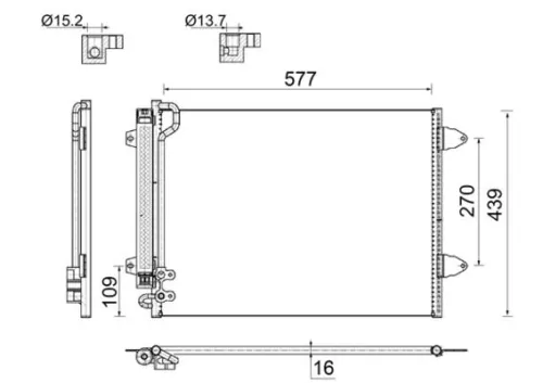 Condenser, air conditioning MAHLE AC 666 000S)