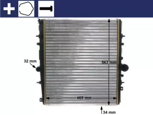 Radiator, motorkoeling MAHLE CR 1437 000S)