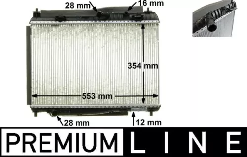 Radiator, motorkoeling MAHLE CR 87 000P)