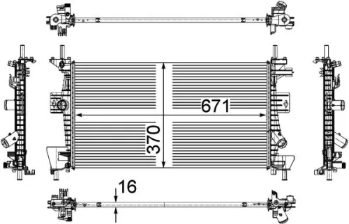 Radiator, motorkoeling MAHLE CR 1727 000P)