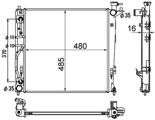 Radiator, motorkoeling MAHLE CR 1892 000S)