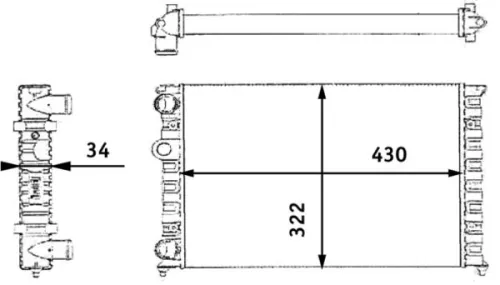 Radiator, motorkoeling MAHLE CR 364 000S)