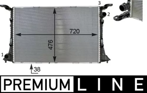 Radiator, motorkoeling MAHLE CR 82 000P)
