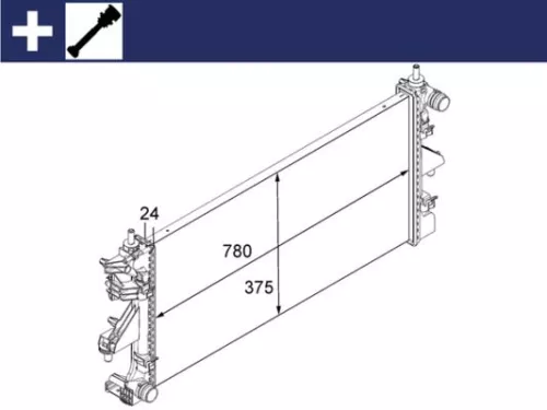 Radiator, motorkoeling MAHLE CR 881 000S)