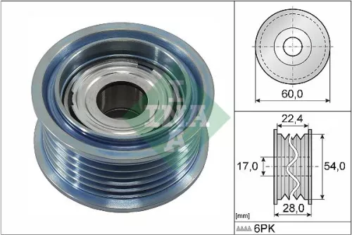 Ombuigings-/geleidingspoelie, V-geribbelde riem Schaeffler INA 532 0900 10)