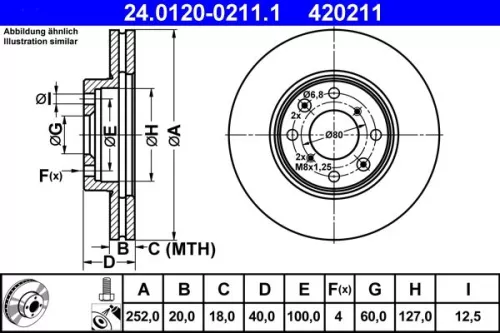 Remschijf ATE 24.0120-0211.1)