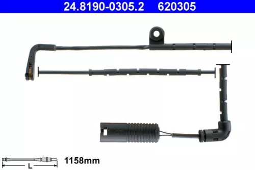 Warning Contact, brake pad wear ATE 24.8190-0305.2)