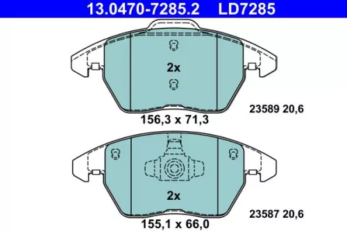 Brake Pad Set, disc brake ATE 13.0470-7285.2)