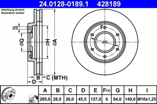 Remschijf ATE 24.0128-0189.1)