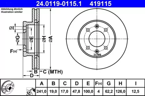 Remschijf ATE 24.0119-0115.1)