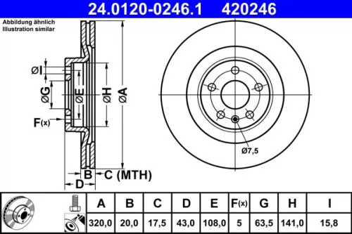 Remschijf ATE 24.0120-0246.1)
