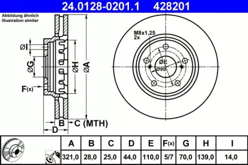 Remschijf ATE 24.0128-0201.1)