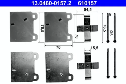 Accessoirekit, schijfremblokken ATE 13.0460-0157.2)