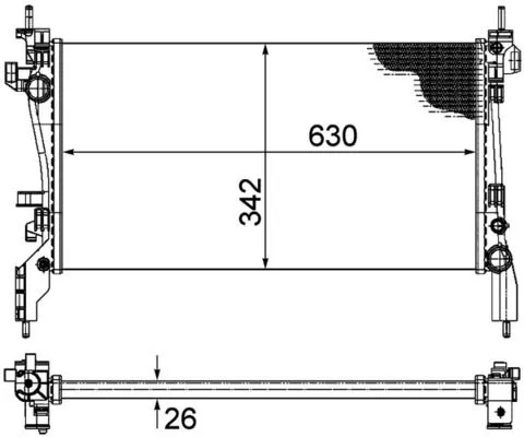 Radiator, motorkoeling MAHLE CR 1120 000P)
