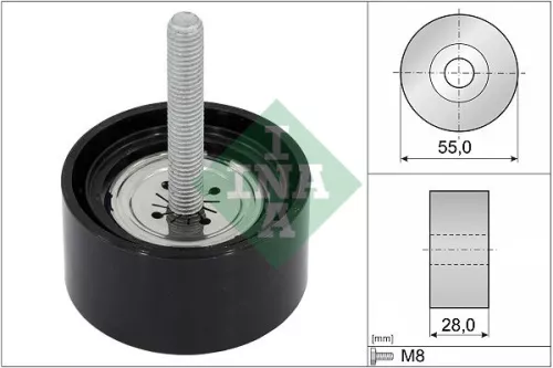 Ombuigings-/geleidingspoelie, V-geribbelde riem Schaeffler INA 532 0869 10)
