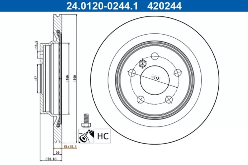 Remschijf ATE 24.0120-0244.1)