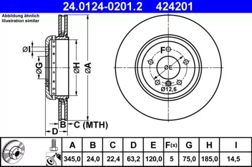 Remschijf ATE 24.0124-0201.2)