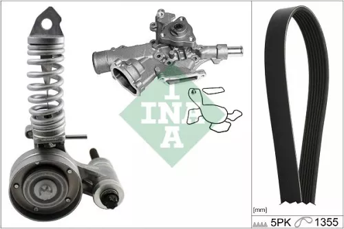 Water Pump + V-ribbed Belt Kit Schaeffler INA 529 0297 30)