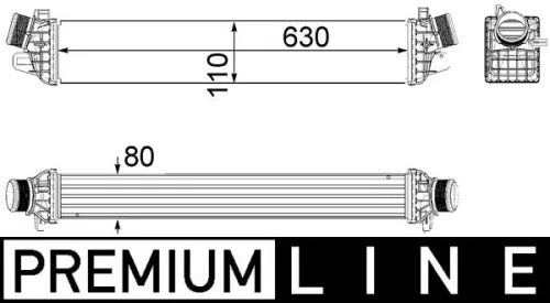 Laadluchtkoeler MAHLE CI 258 000P)