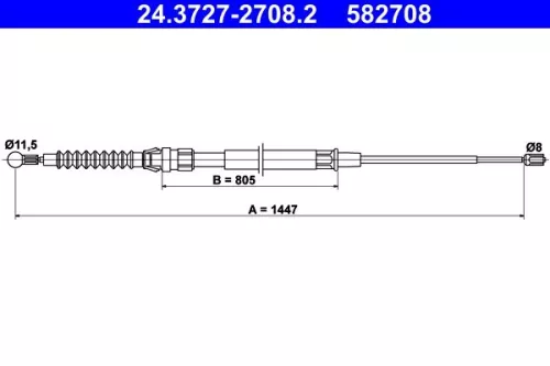 Kabeltrek, parkeerrem ATE 24.3727-2708.2)