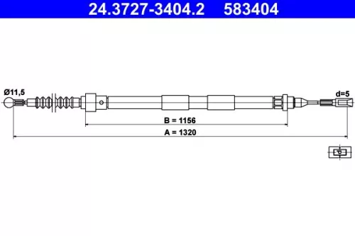 Kabeltrek, parkeerrem ATE 24.3727-3404.2)