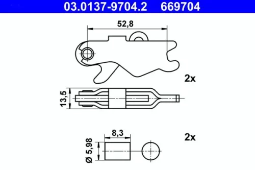 Accessoirekit, parkeerremblokken ATE 03.0137-9704.2)
