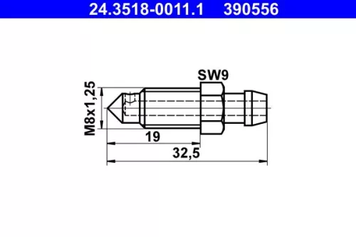Ontluchtingsschroef/klep ATE 24.3518-0011.1)