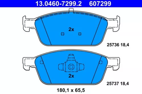 Brake Pad Set, disc brake ATE 13.0460-7299.2)