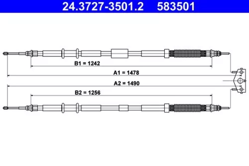 Kabeltrek, parkeerrem ATE 24.3727-3501.2)