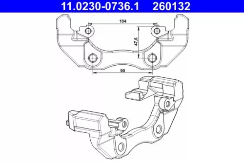 Bracket, brake caliper ATE 11.0230-0736.1)