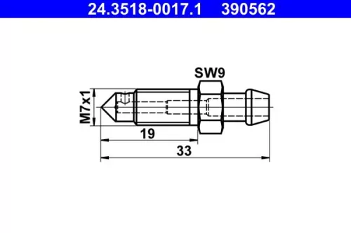 Ontluchtingsschroef/klep ATE 24.3518-0017.1)