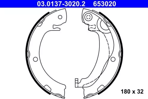 Remblokkenset, parkeerrem ATE 03.0137-3020.2)