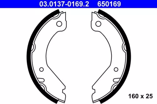 Brake Shoe Set, parking brake ATE 03.0137-0169.2)