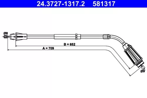 Kabeltrek, parkeerrem ATE 24.3727-1317.2)