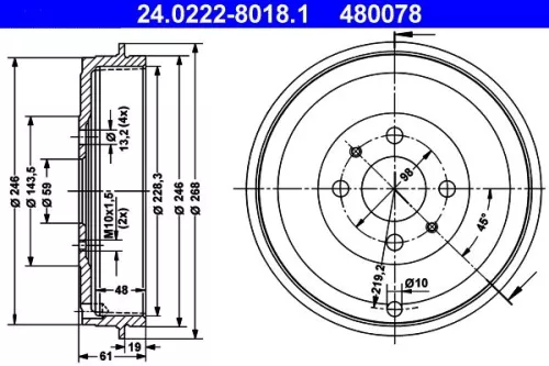 Remtrommel ATE 24.0222-8018.1)