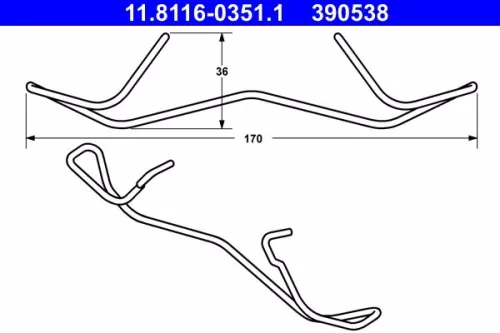 Veer, remklauw ATE 11.8116-0351.1)