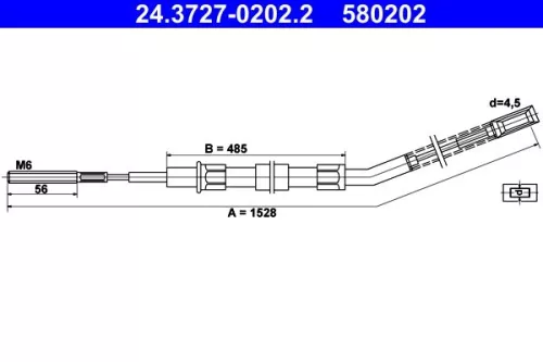 Kabeltrek, parkeerrem ATE 24.3727-0202.2)