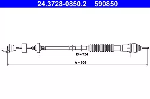 Cable Pull, clutch control ATE 24.3728-0850.2)