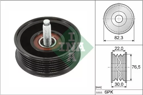 Ombuigings-/geleidingspoelie, V-geribbelde riem Schaeffler INA 532 0922 10)
