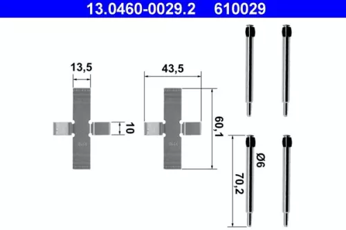 Accessoirekit, schijfremblokken ATE 13.0460-0029.2)