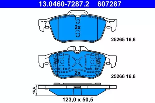 Brake Pad Set, disc brake ATE 13.0460-7287.2)