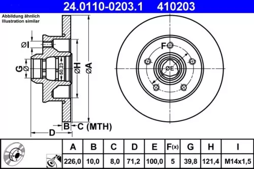 Brake Disc ATE 24.0110-0203.1)