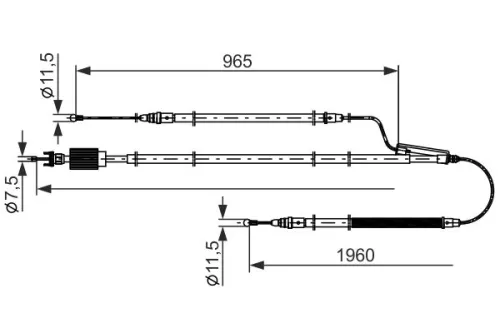 Kabeltrek, parkeerrem BOSCH 1 987 482 805)